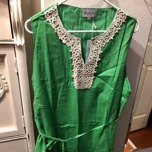 Sleeveless green Mud Pie cotton short dress